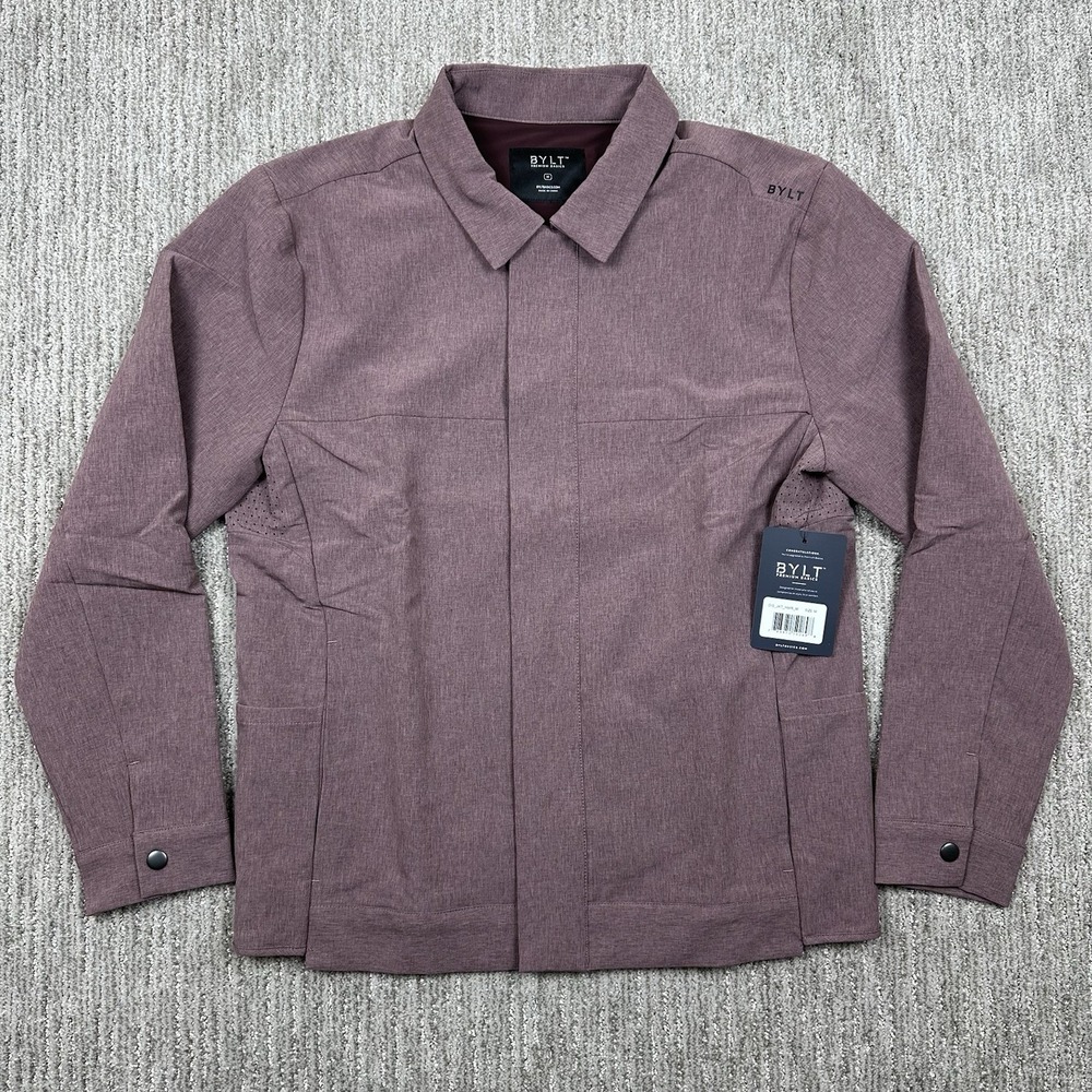 NEW BYLT District Jacket Men's Med Heather Maroon Red Performance Premium Basics